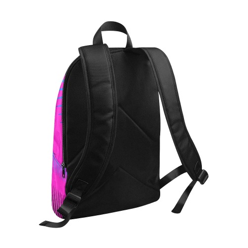Wave Design Pink Blue and Black Fabric Backpack for Adult (Model 1659)
