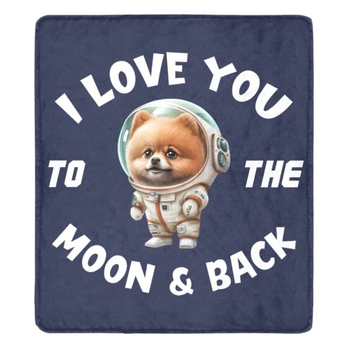 Pomeranian Love You To The Moon & Back (N) Ultra-Soft Micro Fleece Blanket 70''x80''