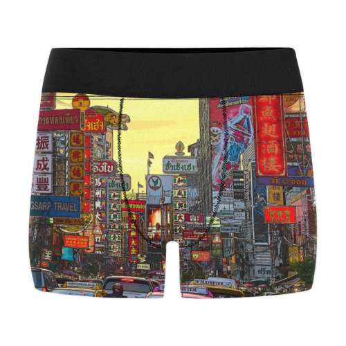 Chinatown in Bangkok Thailand - Altered Photo Men's All Over Print Boxer Briefs (Model L10)