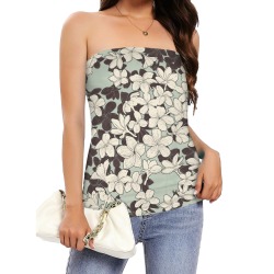 Wild blooming plumeria 3MPG Women's Long Tube Top (Model T84)