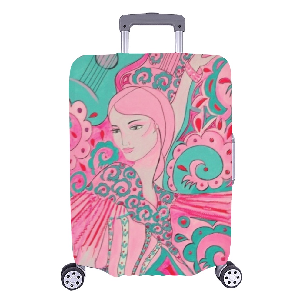 pink Dancer Luggage Cover/Large 26"-28"