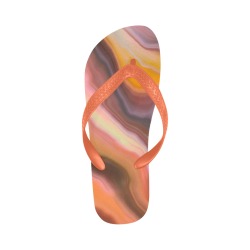 Modern marble watercolor brush 01W Flip Flops for Men/Women (Model 040)