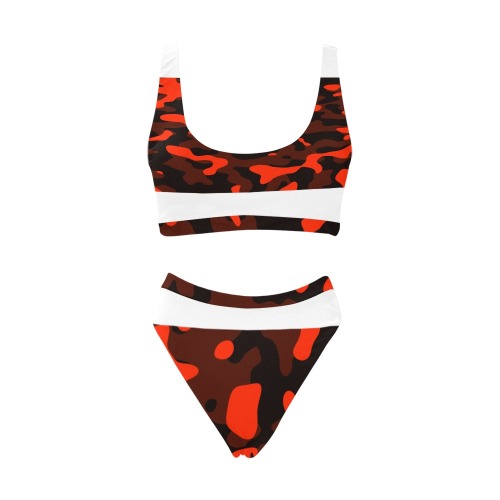 Camouflage Collection Sport Top & High-Waisted Bikini Swimsuit (Model S07)