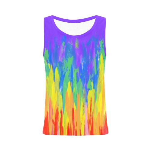 Flames Paint Abstract Purple All Over Print Tank Top for Women (Model T43)