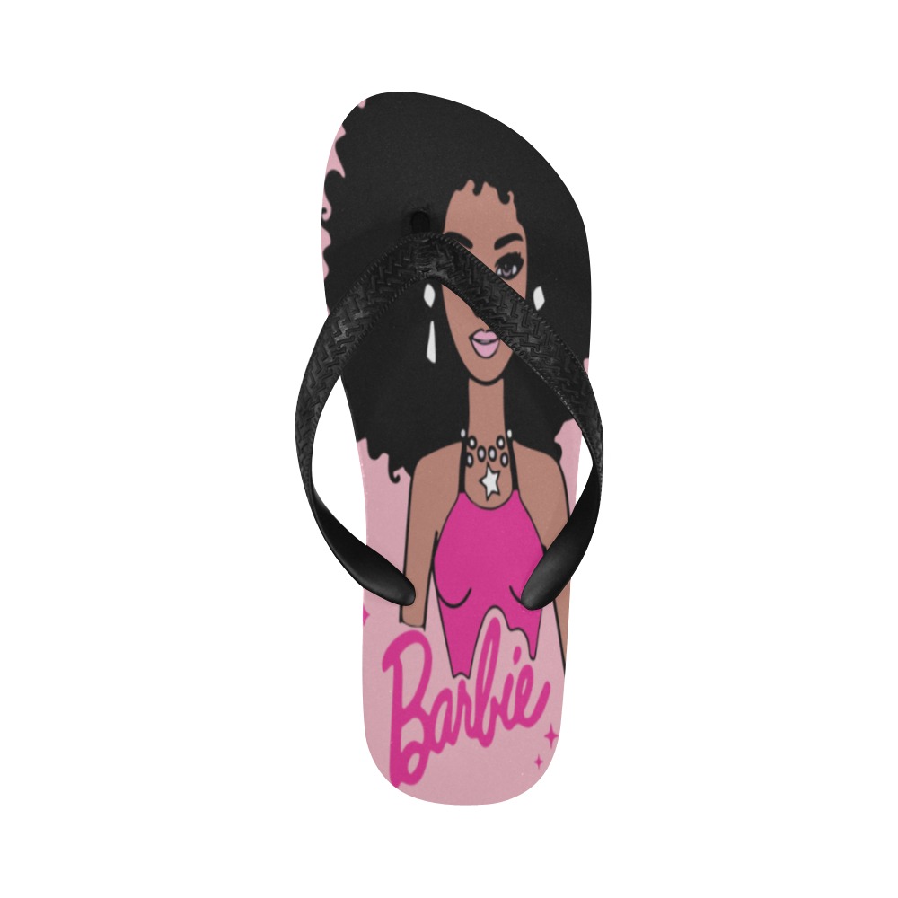 Afro Barbie Slippers Adults Flip Flops for Men/Women (Model 040)