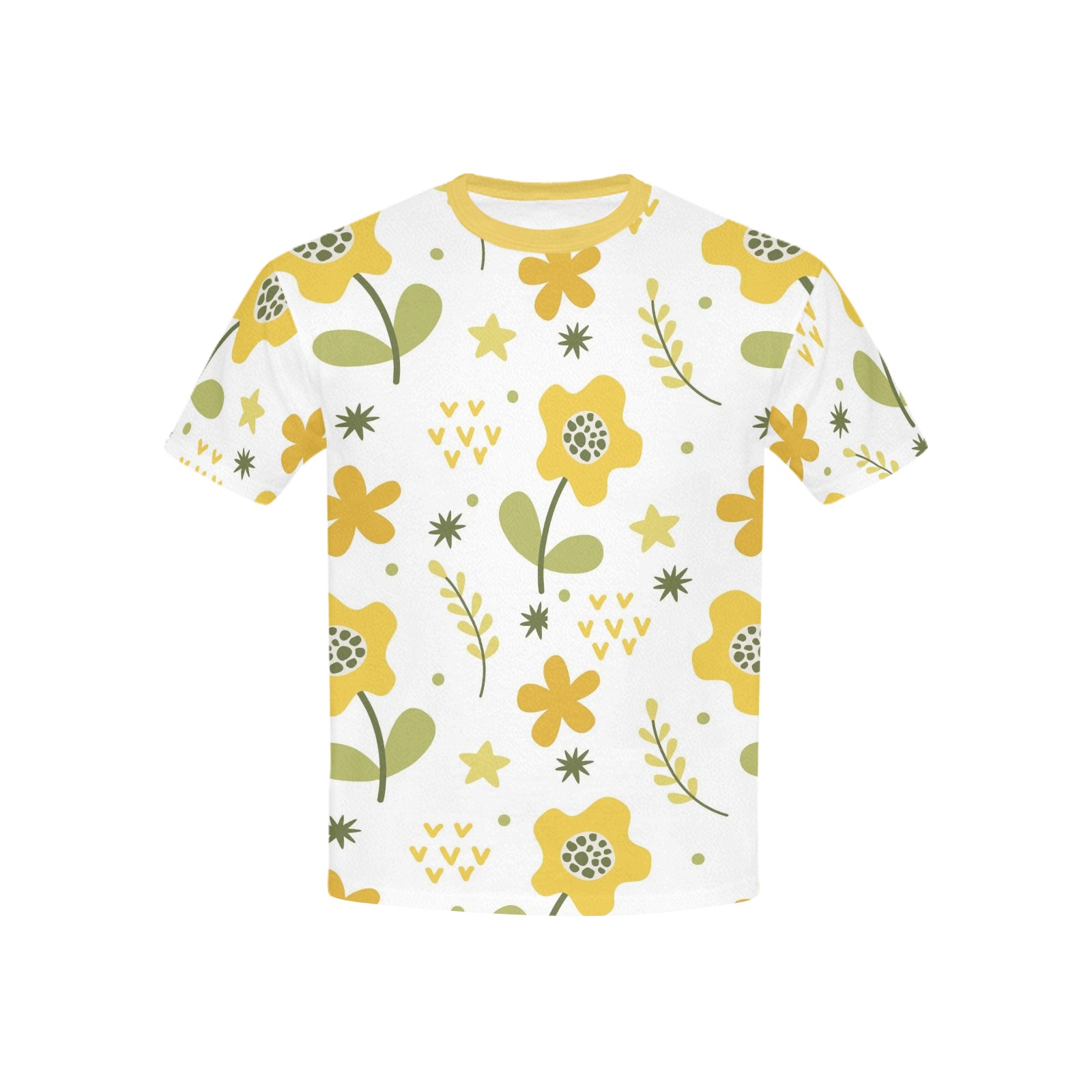 Yellow Flowers Kids' All Over Print T-shirt (USA Size) (Model T40)