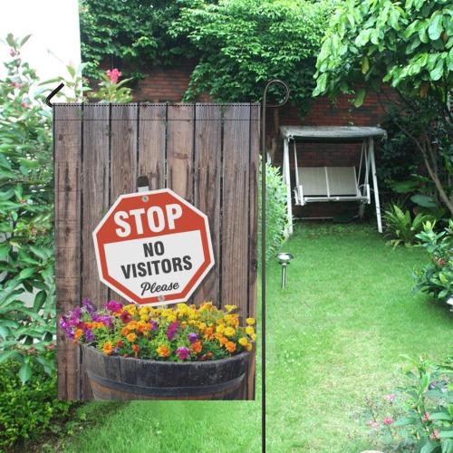 STOP No Visitors 2 Garden Flag 12‘’x18‘’(Twin Sides)