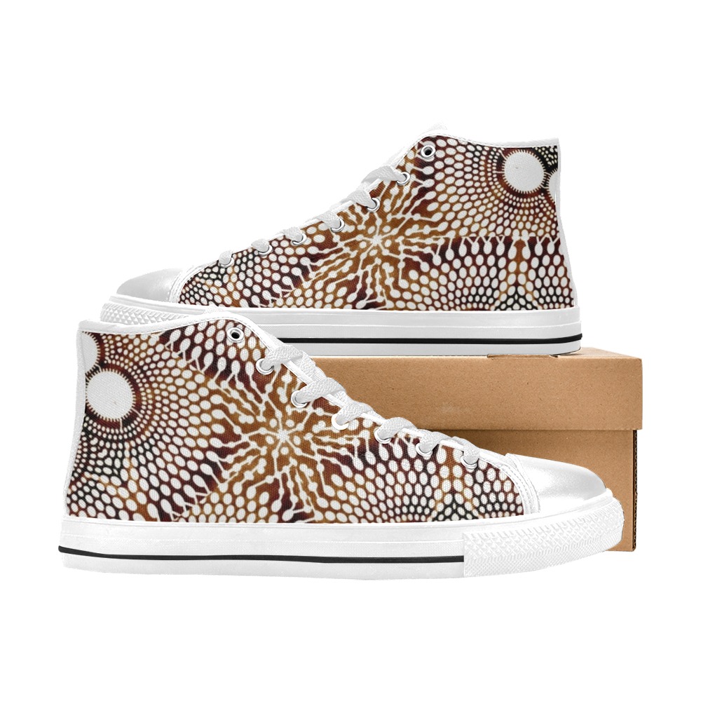 AFRICAN PRINT PATTERN 4 Men’s Classic High Top Canvas Shoes (Model 017)