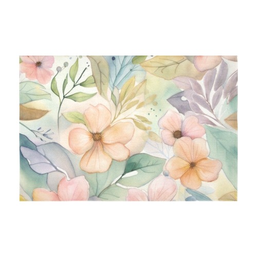 Watercolor Floral 1 Thickiy Ronior Tablecloth 90"x 60"