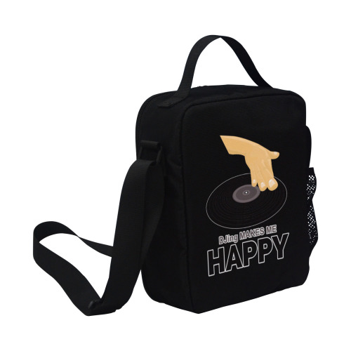 DJing Makes Me Happy All Over Print Crossbody Lunch Bag for Kids (Model 1722)