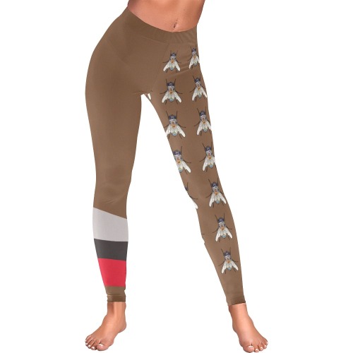 Fly Pattern Collectable Fly Leggings Women's Low Rise Leggings (Invisible Stitch) (Model L05)
