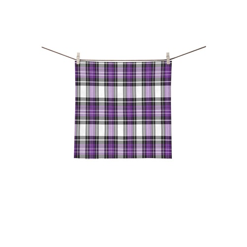 Purple Black Plaid Square Towel 13“x13”