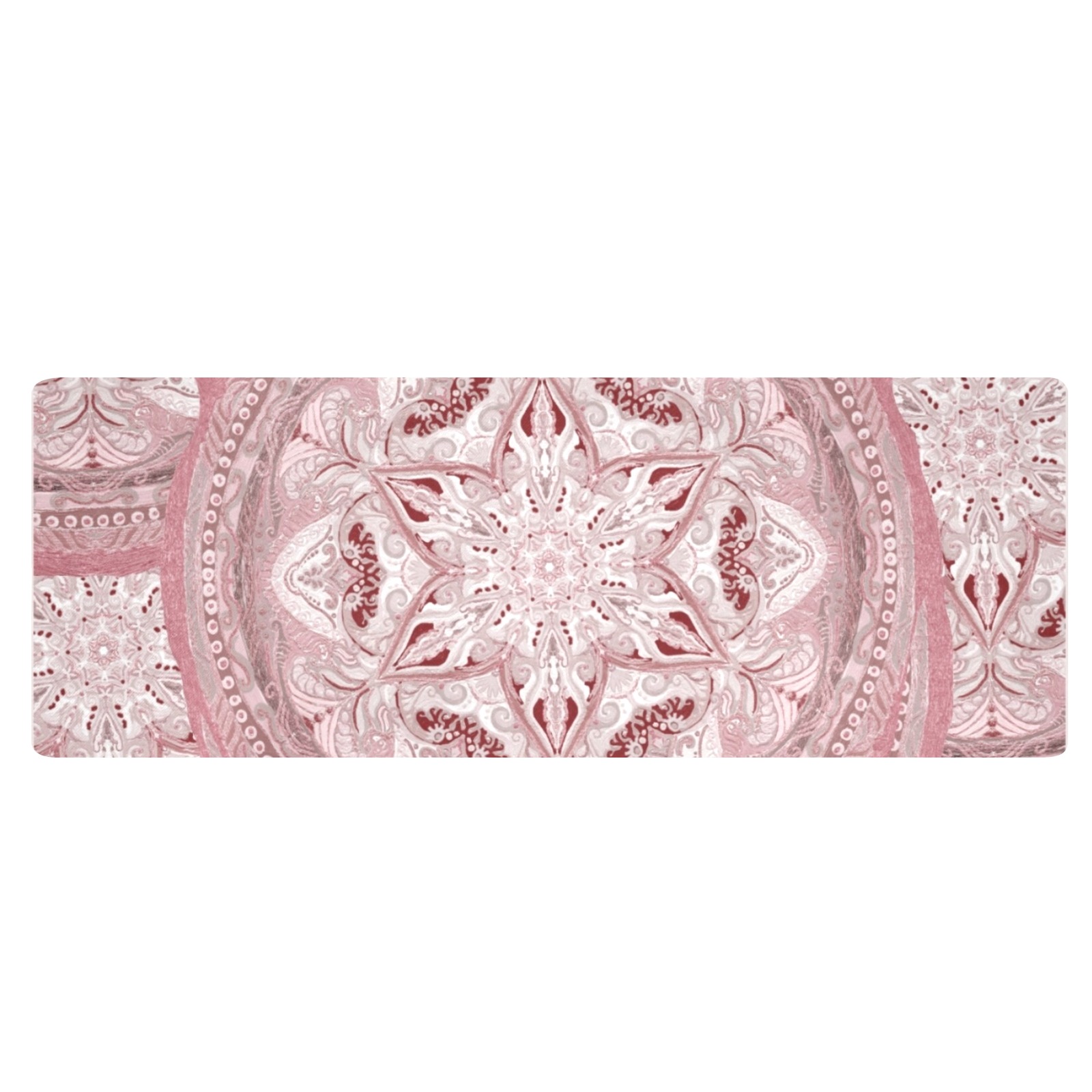 embroidery-pale pink and gray Kitchen Mat 48"x17"