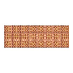 Geometric repeating patterns, orange and yellow squares Area Rug 9'6''x3'3''