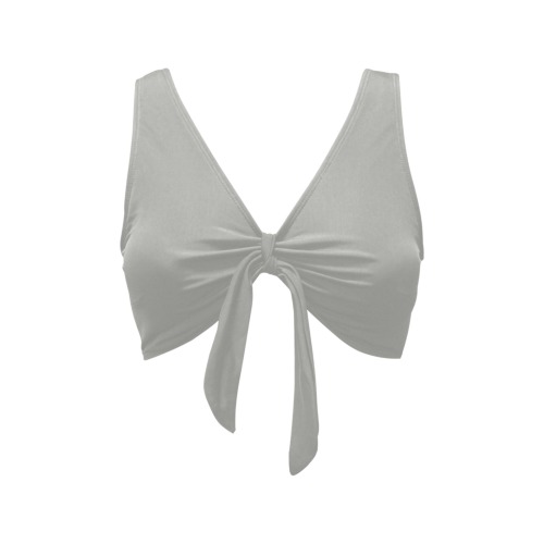 Solid Colors Grey Chest Bowknot Bikini Top (Model S33)