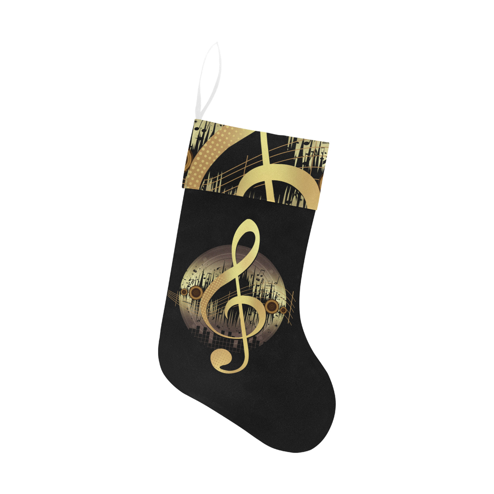 Delightful Tune - Gold Christmas Stocking
