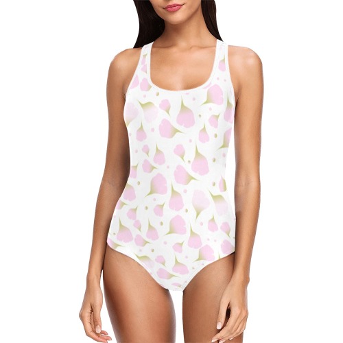 Flowers Vest One Piece Swimsuit (Model S04)