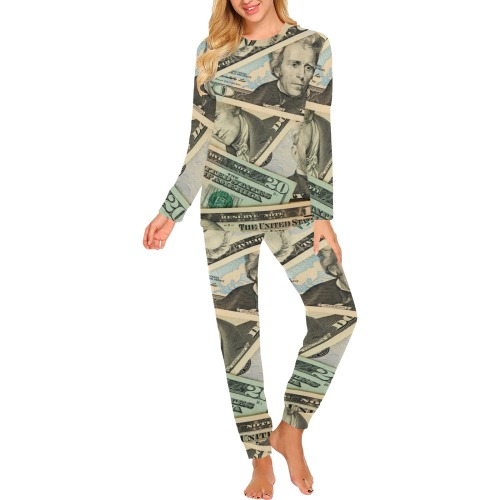 US PAPER CURRENCY Women's All Over Print Pajama Set