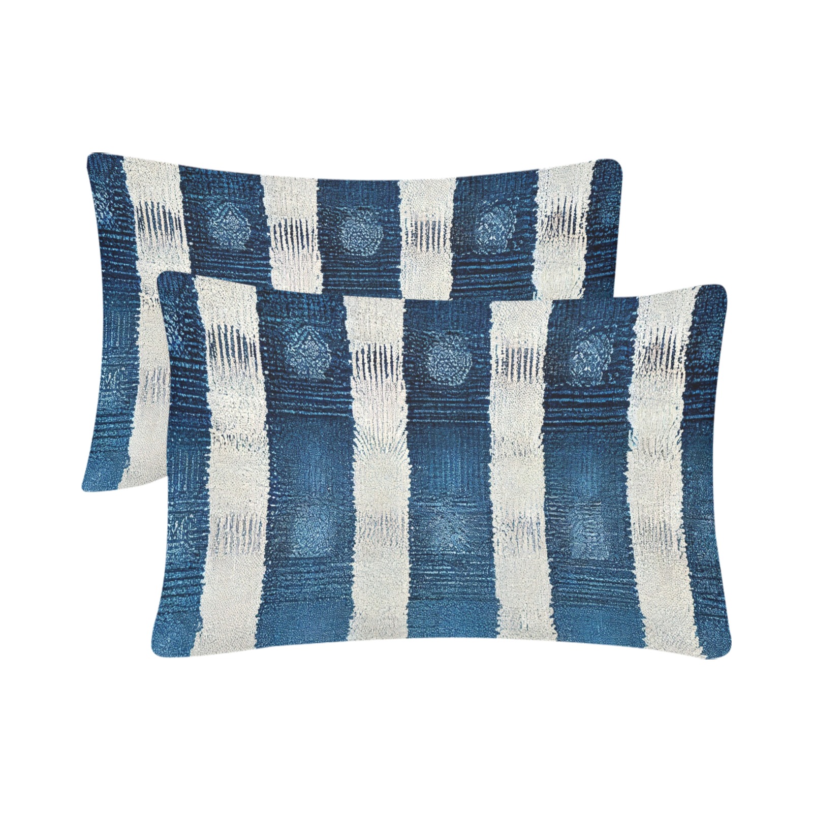 blue and white striped pattern Custom Pillow Case 20"x 30" (One Side) (Set of 2)