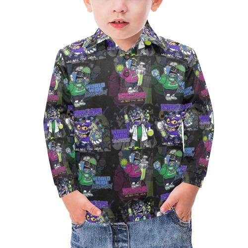 wwcfam Little Boys' All Over Print Long Sleeve Polo Shirt (Model T73)