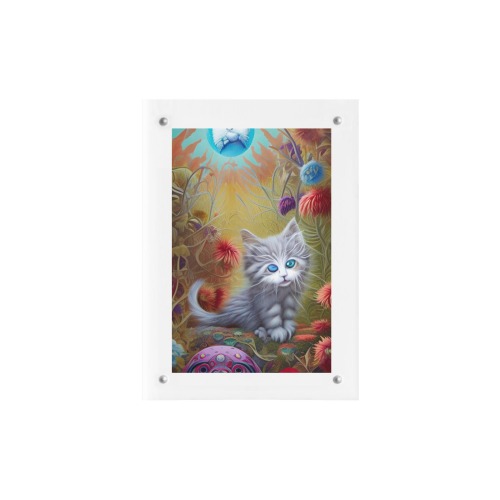 Cute Kittens 2 Acrylic Magnetic Photo Frame 5"x7"