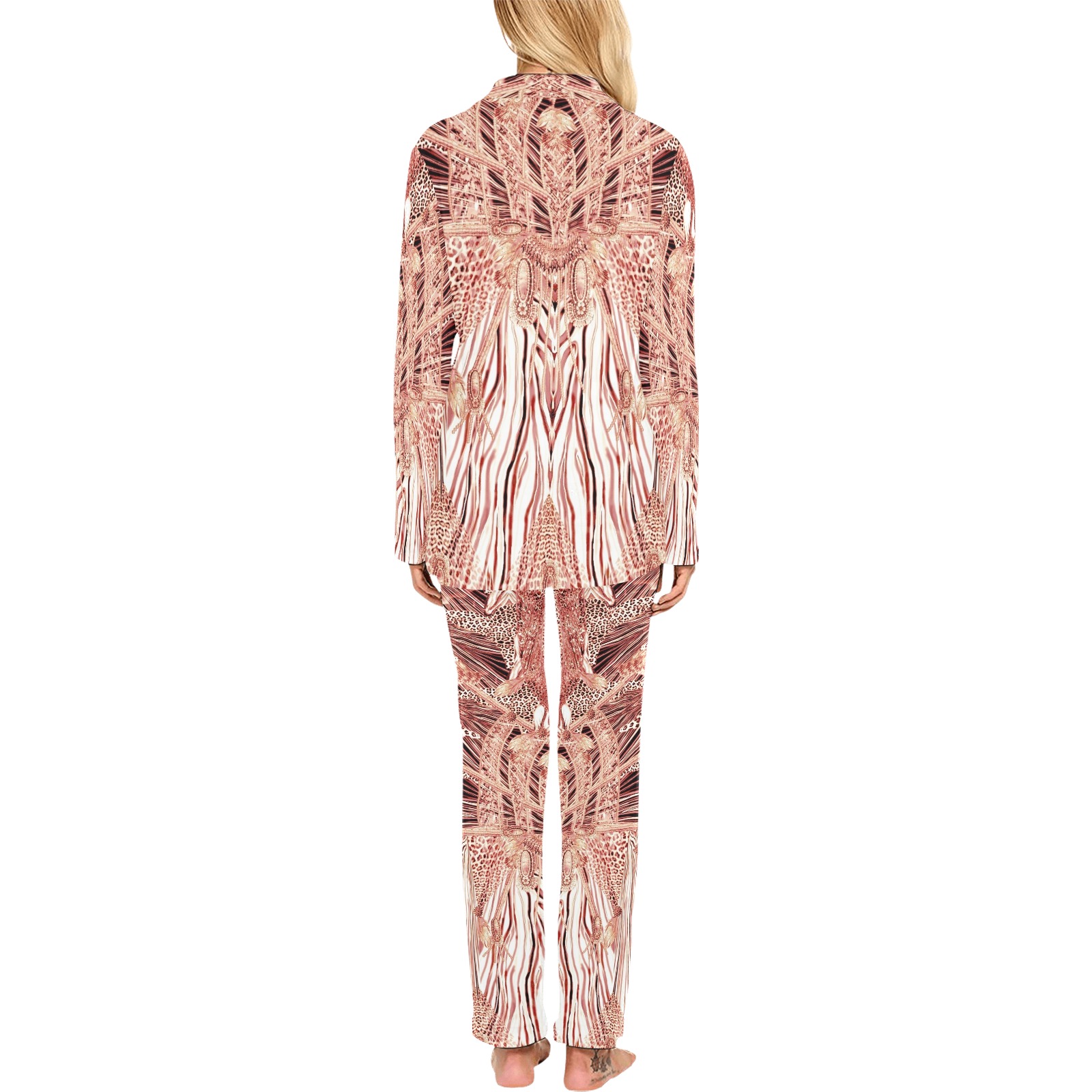 Crazy zebra copper Women's Long Pajama Set