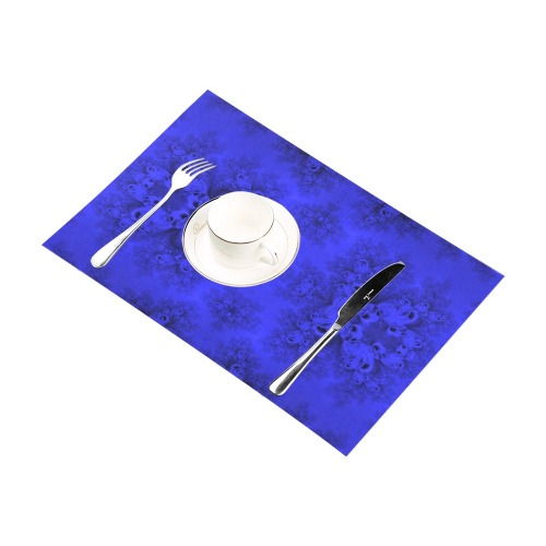 Midnight Blue Gardens Frost Fractal Placemat 12’’ x 18’’ (Six Pieces)