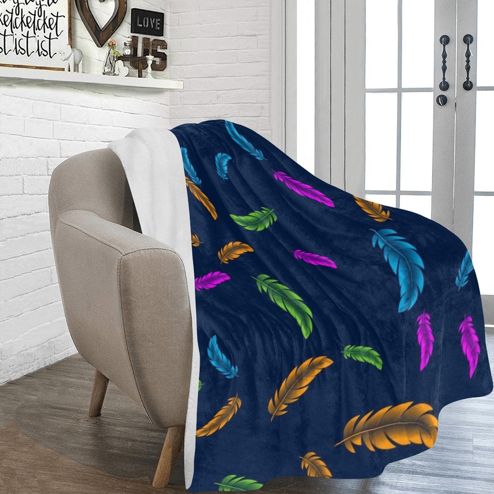 Neon Feathers Ultra-Soft Micro Fleece Blanket 60"x80"