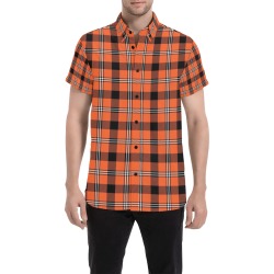 Halloween Plaid Men's All Over Print Short Sleeve Shirt (Model T53)