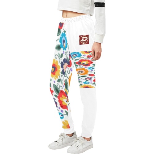 DIONIO Clothing - Women's Sweatpants (Flower 3 White) Unisex All Over Print Sweatpants (Model L11)