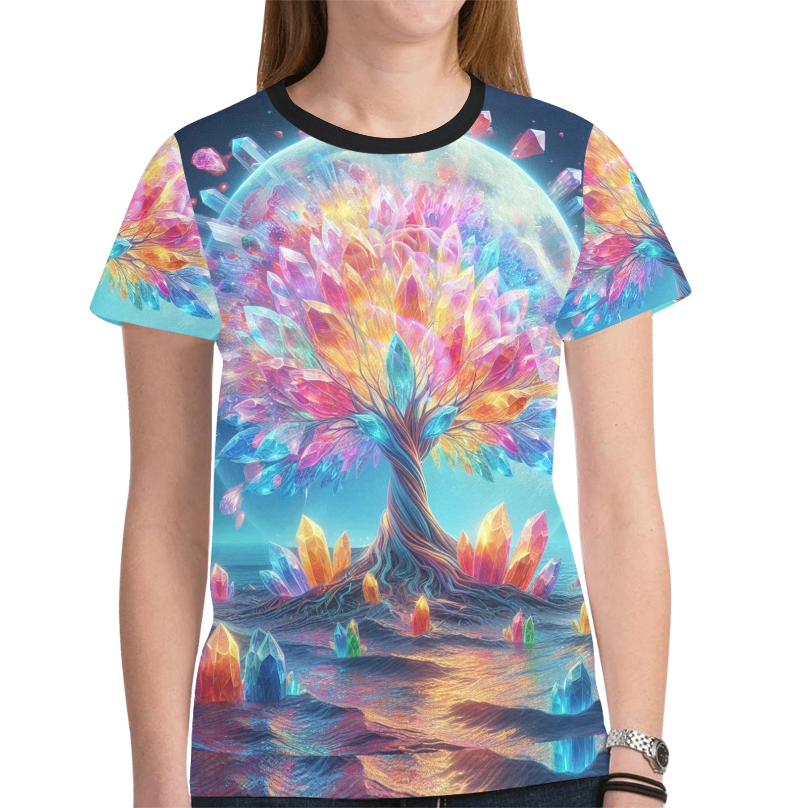 Moon Tree New All Over Print T-shirt for Women (Model T45)