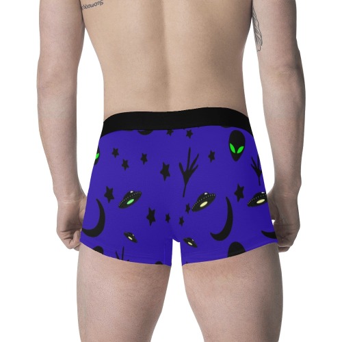 Aliens and Spaceships - Blue Men's All Over Print Boxer Briefs (Model L34)
