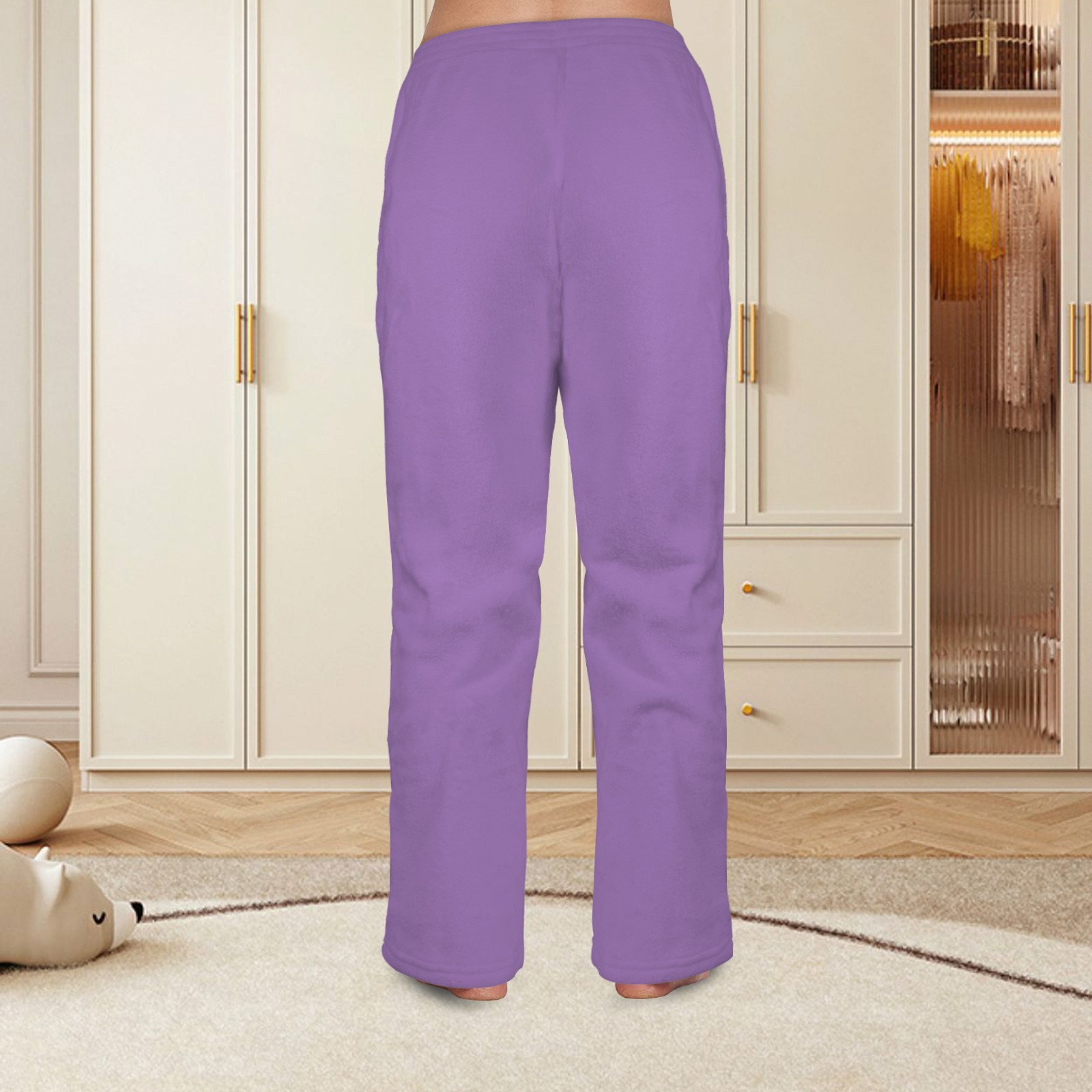 Amethyst Orchid Women's Coral Fleece Pajama Trousers (Model L76)