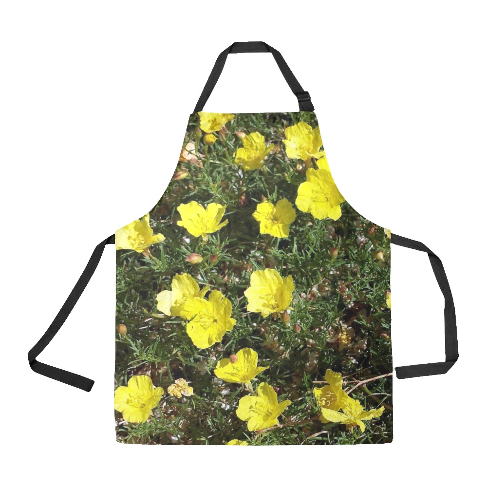 Yellow Flowers All Over Print Apron