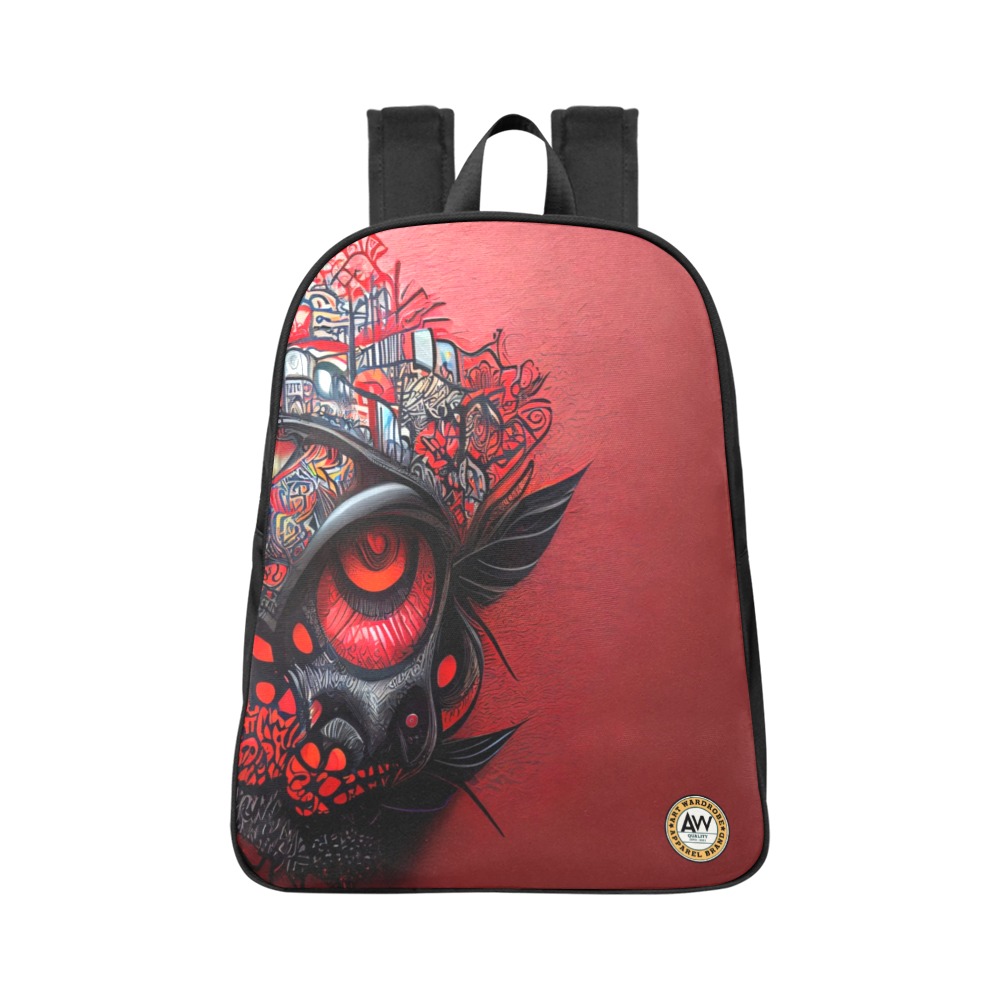 red eye Fabric School Backpack (Model 1682) (Large)
