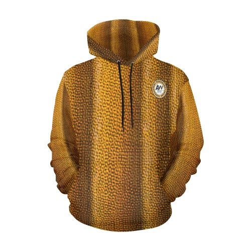 goldish and yellow stripes All Over Print Hoodie for Men (USA Size) (Model H13)