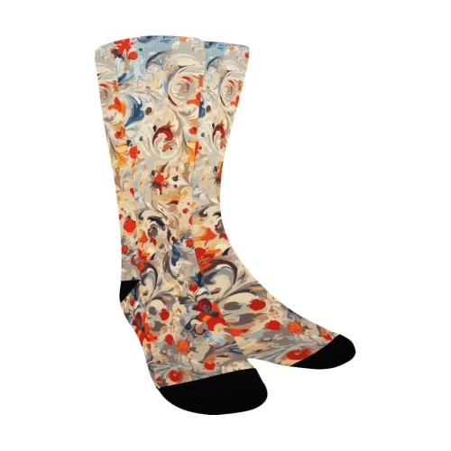 Striking floral abstract art. Fantasy flowers art Custom Socks for Women
