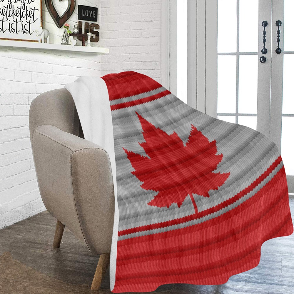 Canada Throw Blanket Winter Print Ultra-Soft Micro Fleece Blanket 60"x80"