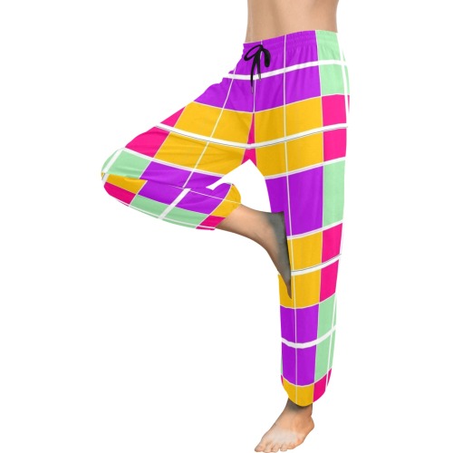 Fractoberry Bright Colors 020 - Squarebright Women's All Over Print Harem Pants (Model L18)