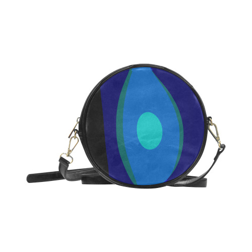 Dimensional Blue Abstract 915 Round Sling Bag (Model 1647)