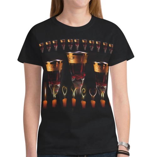 Candles Wine Ritual New All Over Print T-shirt for Women (Model T45)
