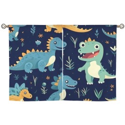 pattern (11)dinosaur Window Curtain 28"x40"-Velvet (2-Piece)