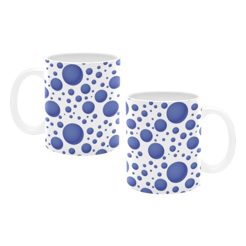 Abstract blue bubbles pattern White Mug(11OZ)