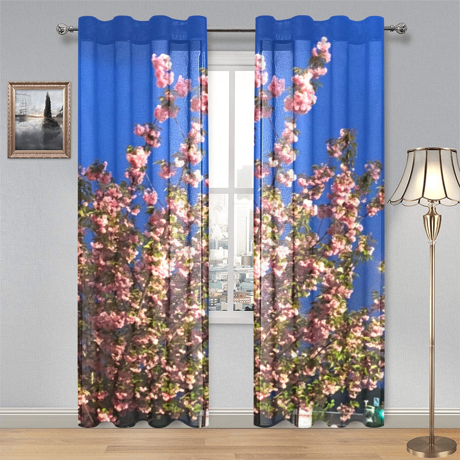 cherrytree Gauze Curtain 28"x84" (Two-Piece)