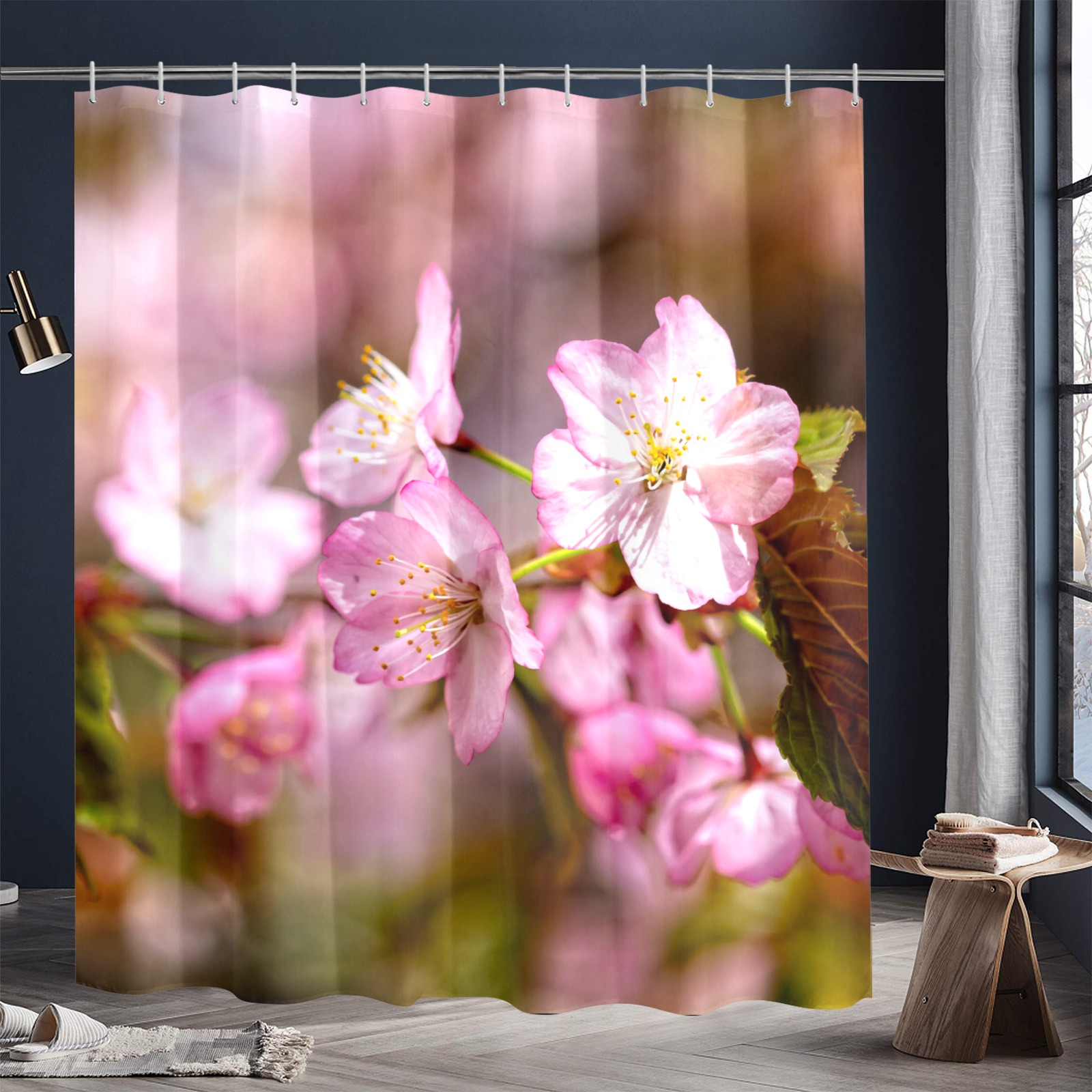 The festival of pink sakura cherry blossoms. Shower Curtain 72"x84"