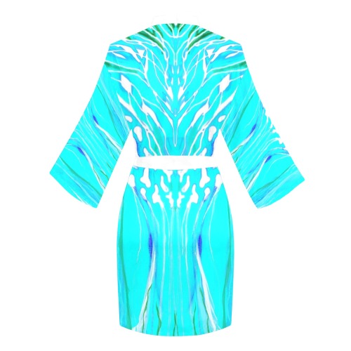 turquoise Long Sleeve Kimono Robe