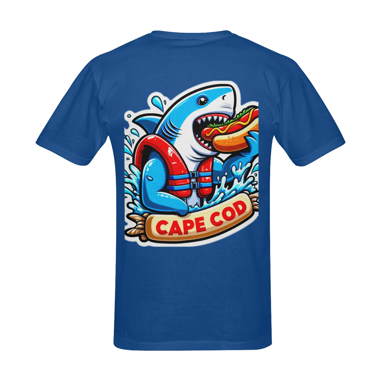 CAPE COD-GREAT WHITE EATING HOT DOG 2 Men's Slim Fit T-shirt (Model T13)