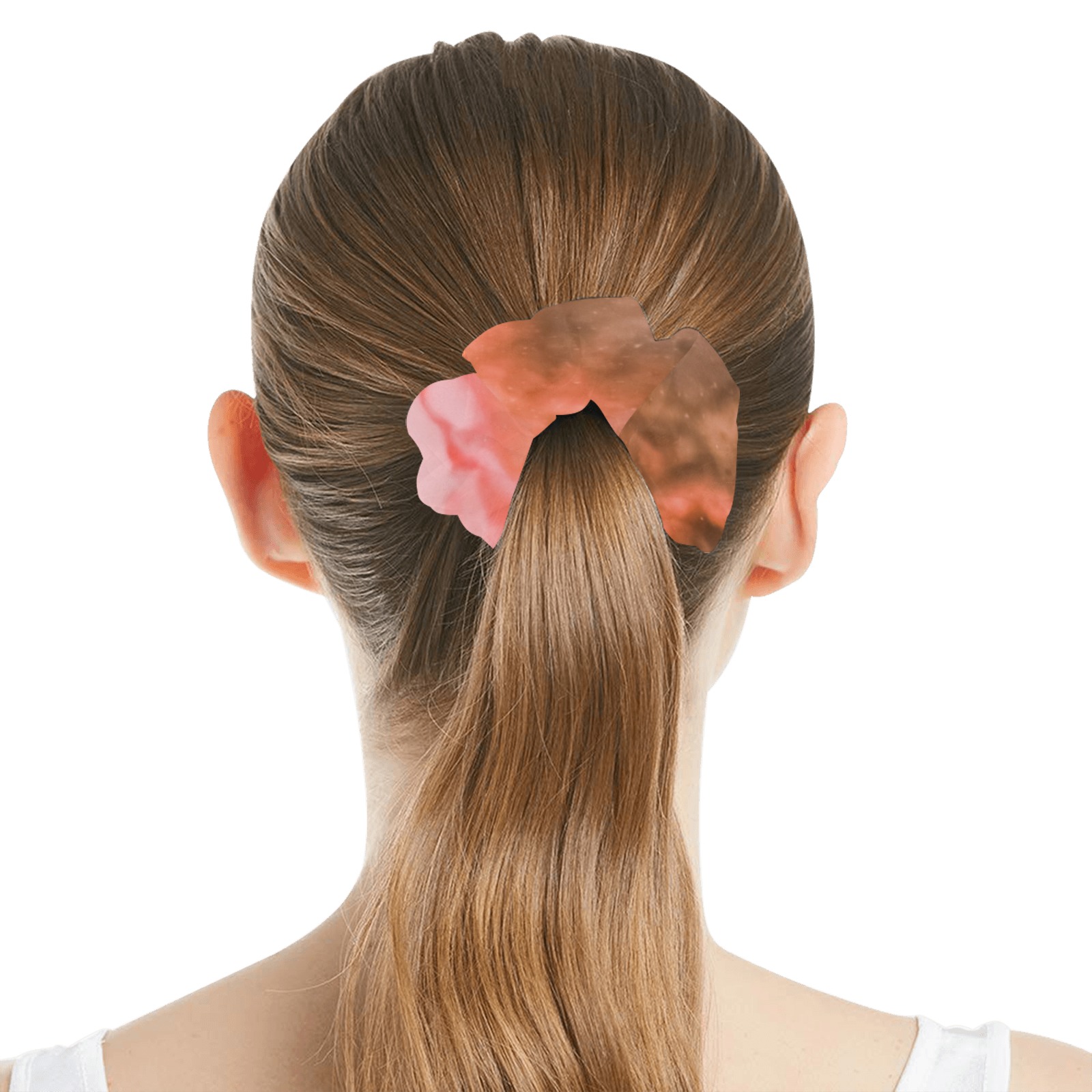 Pink marbled space 01 All Over Print Hair Scrunchie