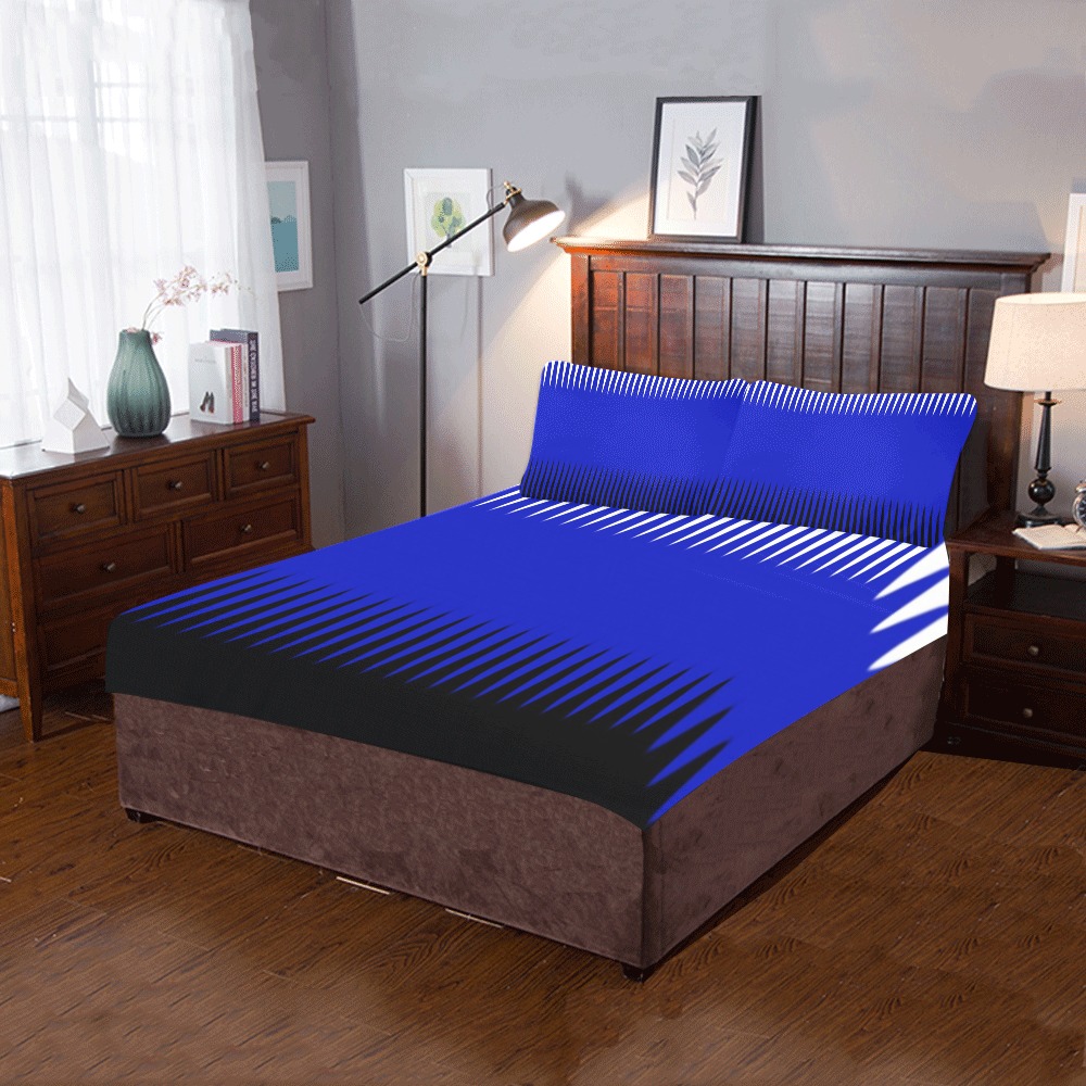 Wave Design Blue 3-Piece Bedding Set