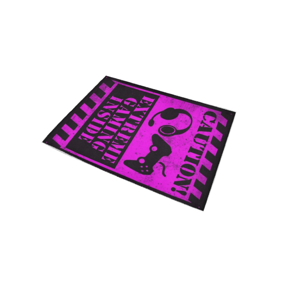 RALPH RORAFF Gamer Modern Girl Neon Purple Area Rug 5'x3'3'' | ID: D5849319